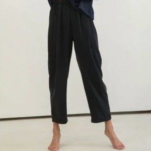 Elizabeth Suzann Andy Trousers in Black Silk Crepe, Large-Tall